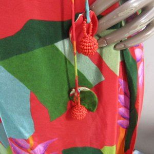 Farm Rio Women's US XL Heliconia Floral Maxi Dress Red 305296